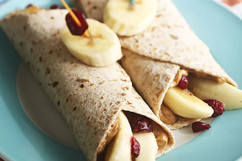 Peanut Butter Banana and Craisins Dried Cranberries Roll-ups